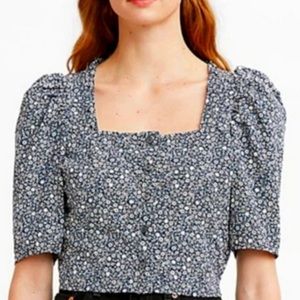 Levi's | 3X | Floral Square Neck Puff Sleeve Top